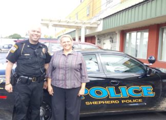 Shepherd Police and business’s looking for break in artist
